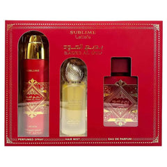 Lattafa Badee Al Oud Sublime, bruma capilar para fijar aroma tras duchas.