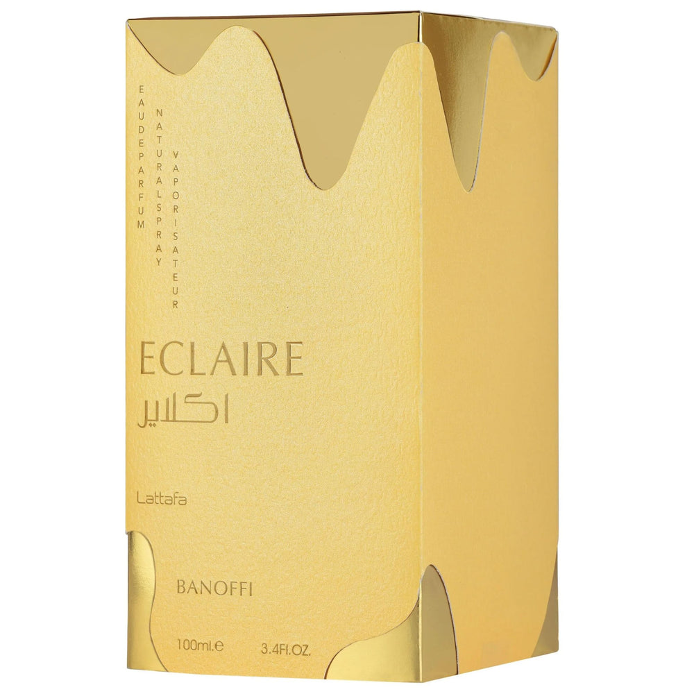 Lattafa Eclaire Banoffi, diseño de botella atractivo para regalo o colección.