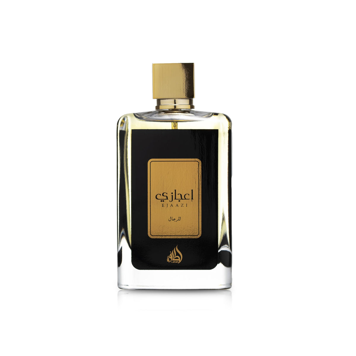 Lattafa Ejaazi frasco de perfume, diseño elegante para caballero moderno