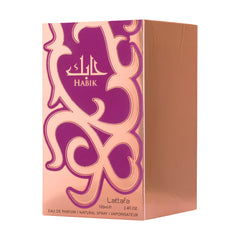 Lattafa Habik, etiqueta elegante: aroma floral y afrutado que persiste