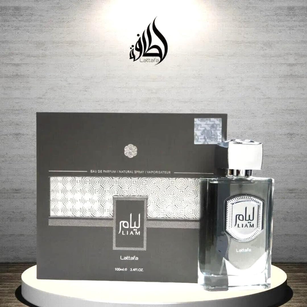 Lattafa Liam Grey: empaque con detalle, ideal para regalo o colección