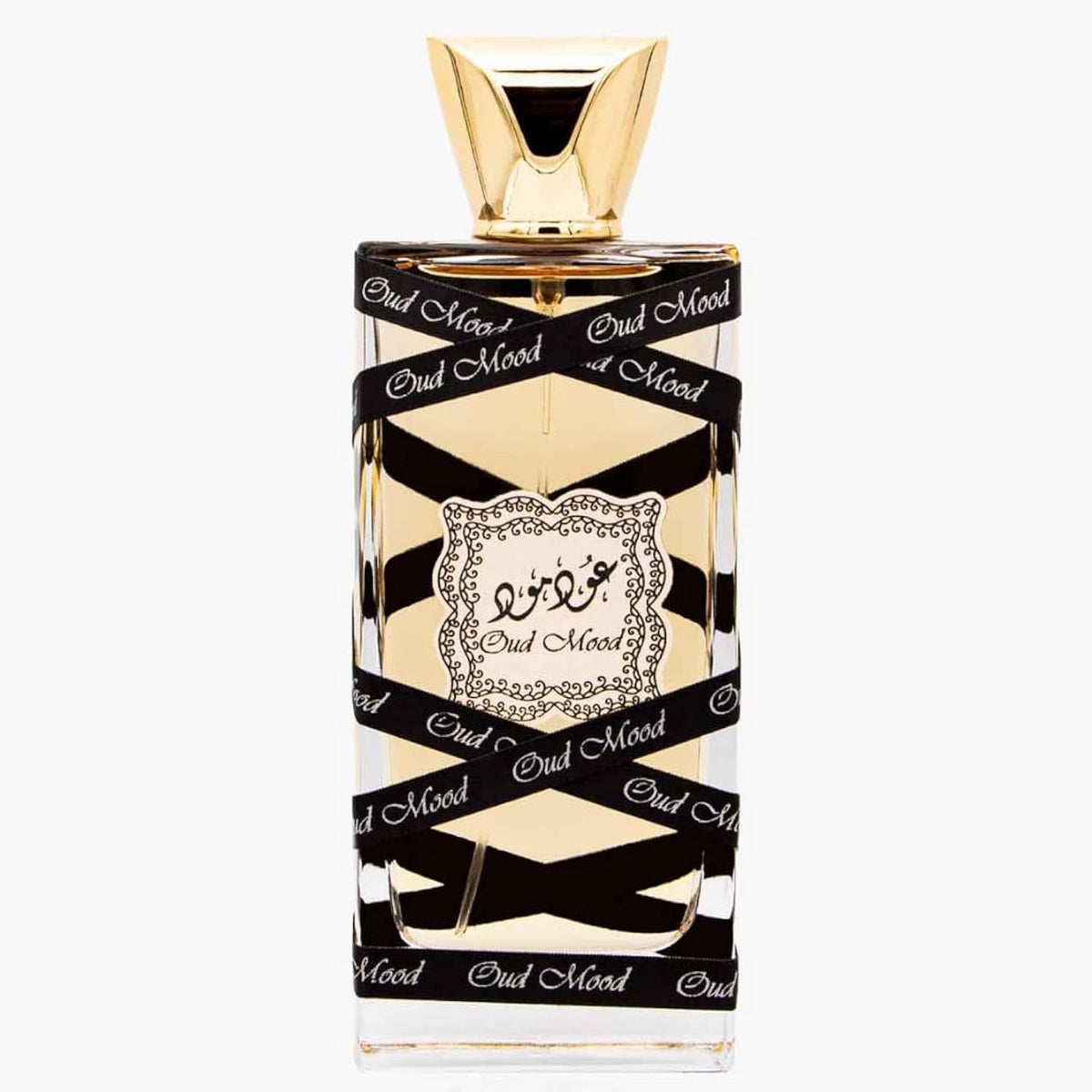 Lattafa Oud Mood en frasco elegante para uso diario.