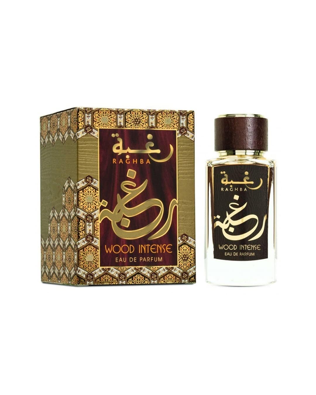Lattafa Raghba Madera Intensa, frasco elegante para hombre, fragancia amaderada premium