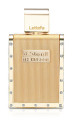 Lattafa Reino: botella frontal, aroma distintivo para caballeros.