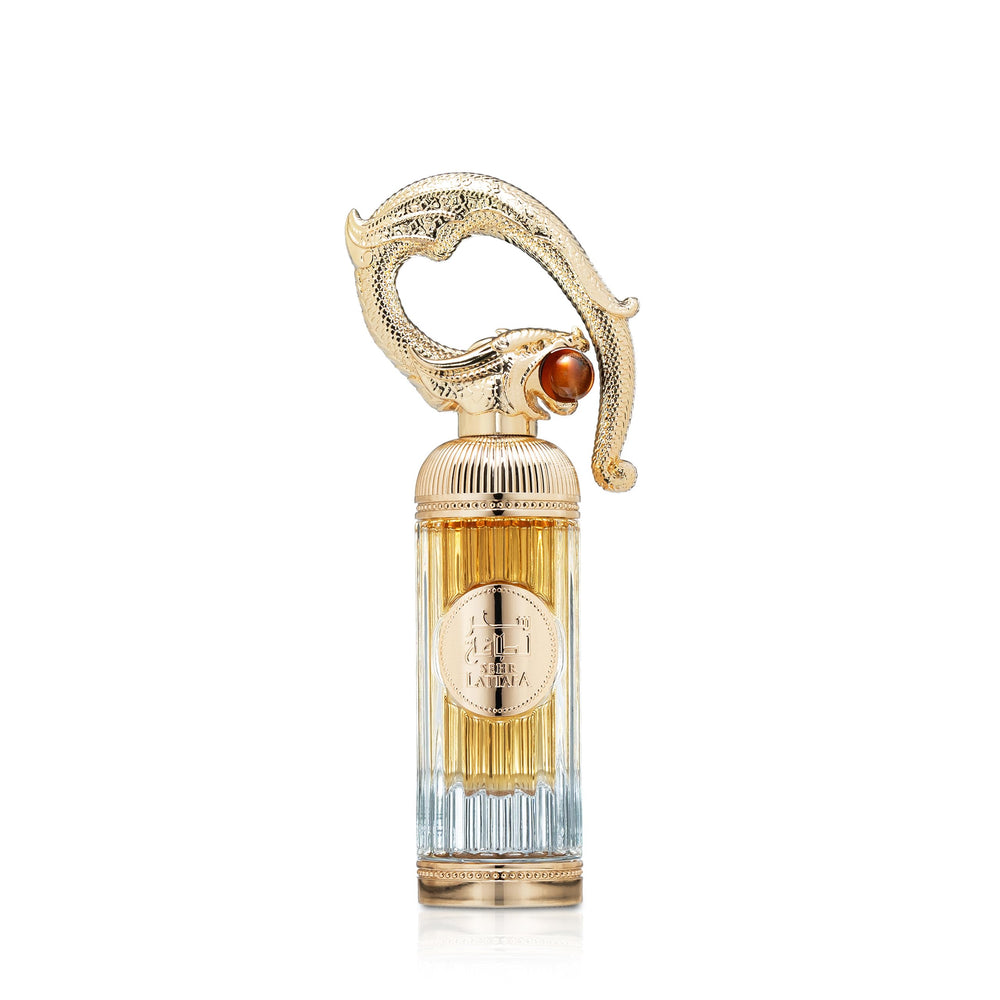 Lattafa Sehr: frasco de perfume elegante para uso diario.