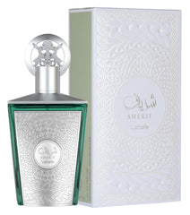 Lattafa Sherif frasco detalle etiqueta, elegancia que perdura