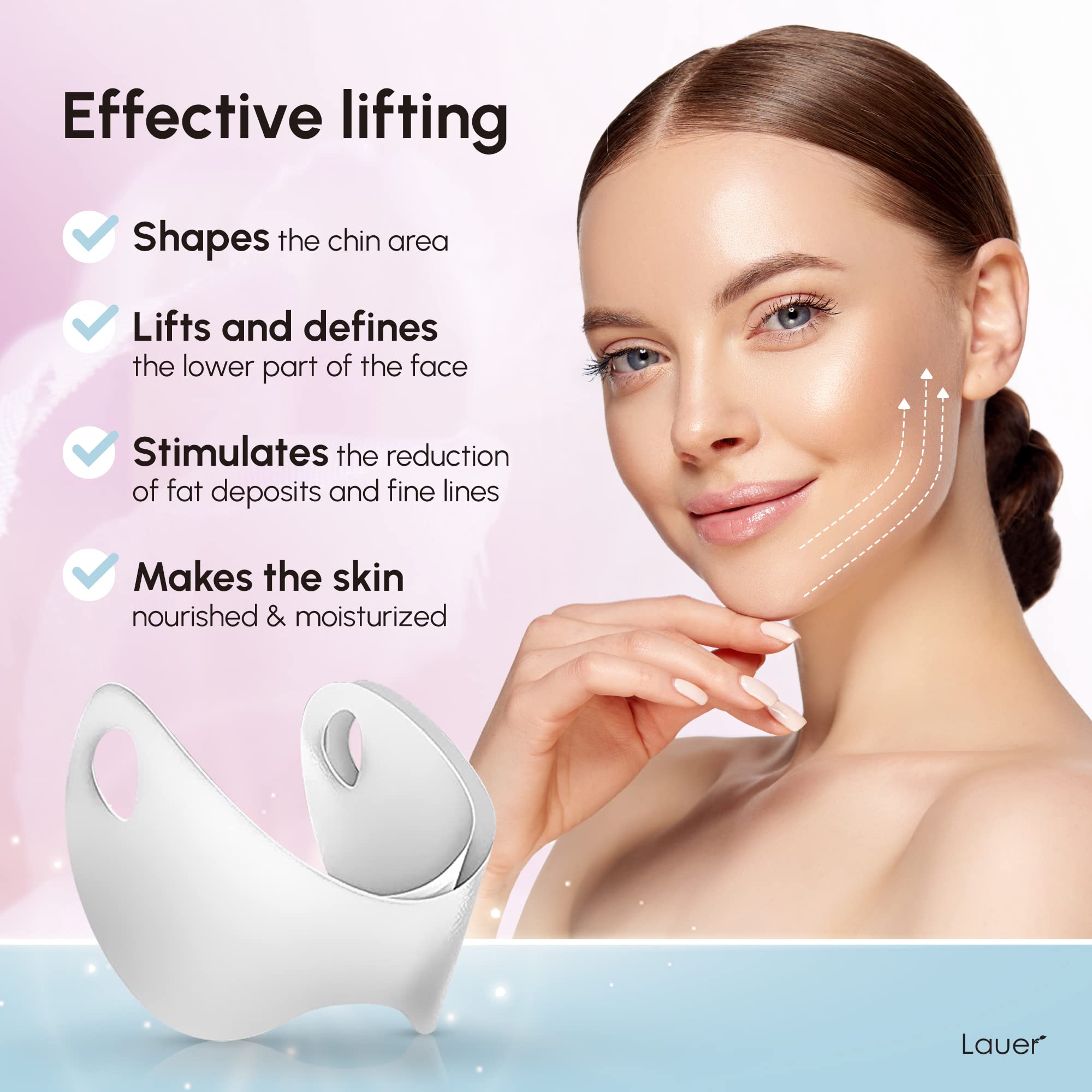 Lauer Cosmetic correa para papada, reafirma y define la línea de la mandíbula.