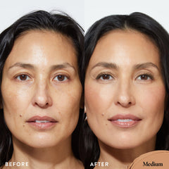 Laura Geller New York Concealer aplicación con dedos para acabado suave.
