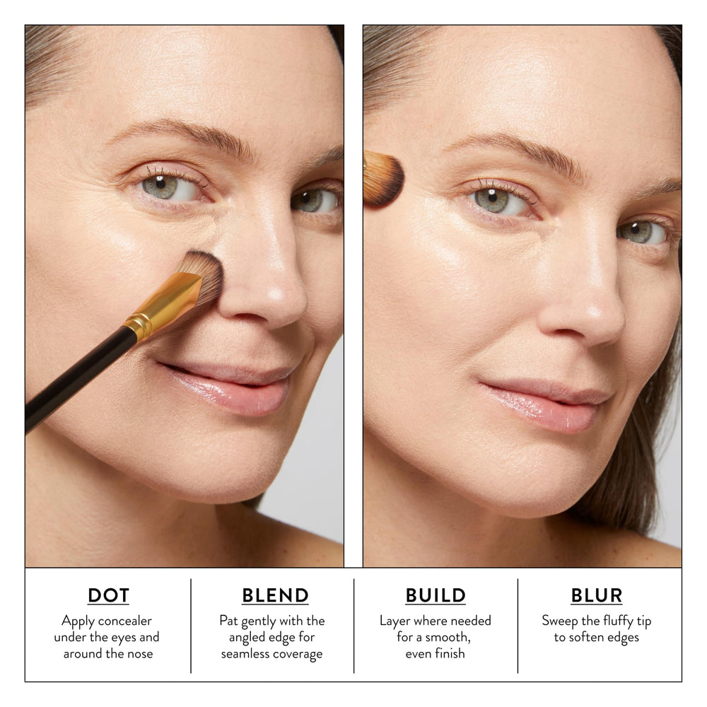 Brocha de Laura Geller New York para corrector líquido o crema, acabado suave.