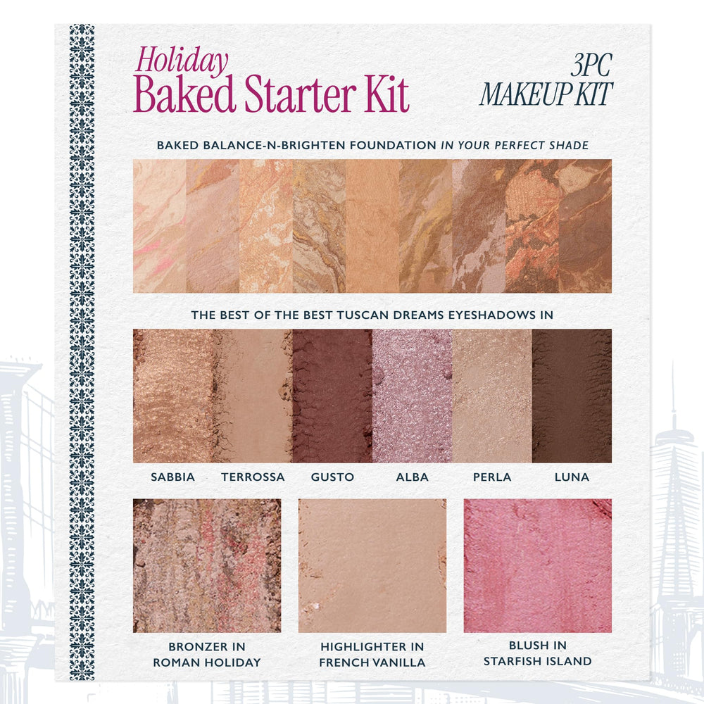 Diseño artesanal italiano del kit Laura Geller New York, compacto y elegante.