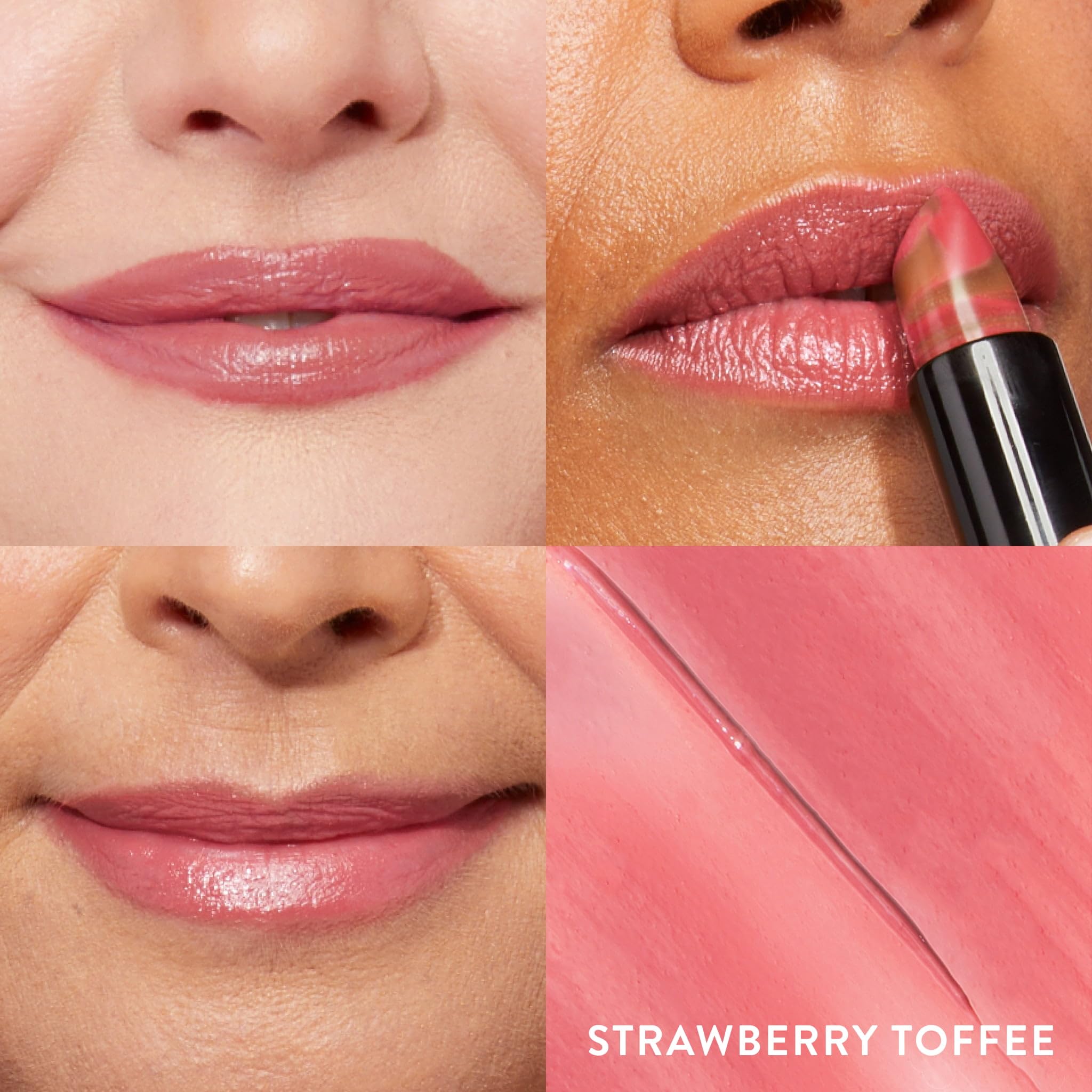 Muestra textura marmolada rosa cobre de Laura Geller New York.
