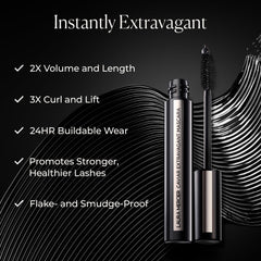 Laura Mercier Caviar Extravagant Mascara: aplicador cepillo facilita una aplicación controlada.