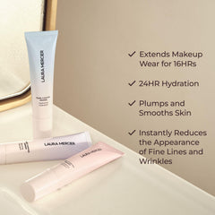 Con extractos de rosa, Laura Mercier Pure Canvas Prebase Hidratante hidrata y protege la piel.