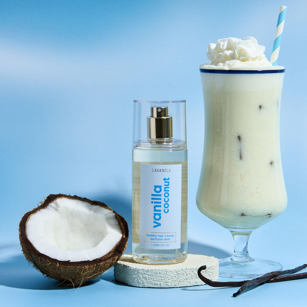 Bruma perfumada LAVANILA: aroma de isla tropical para días activos.