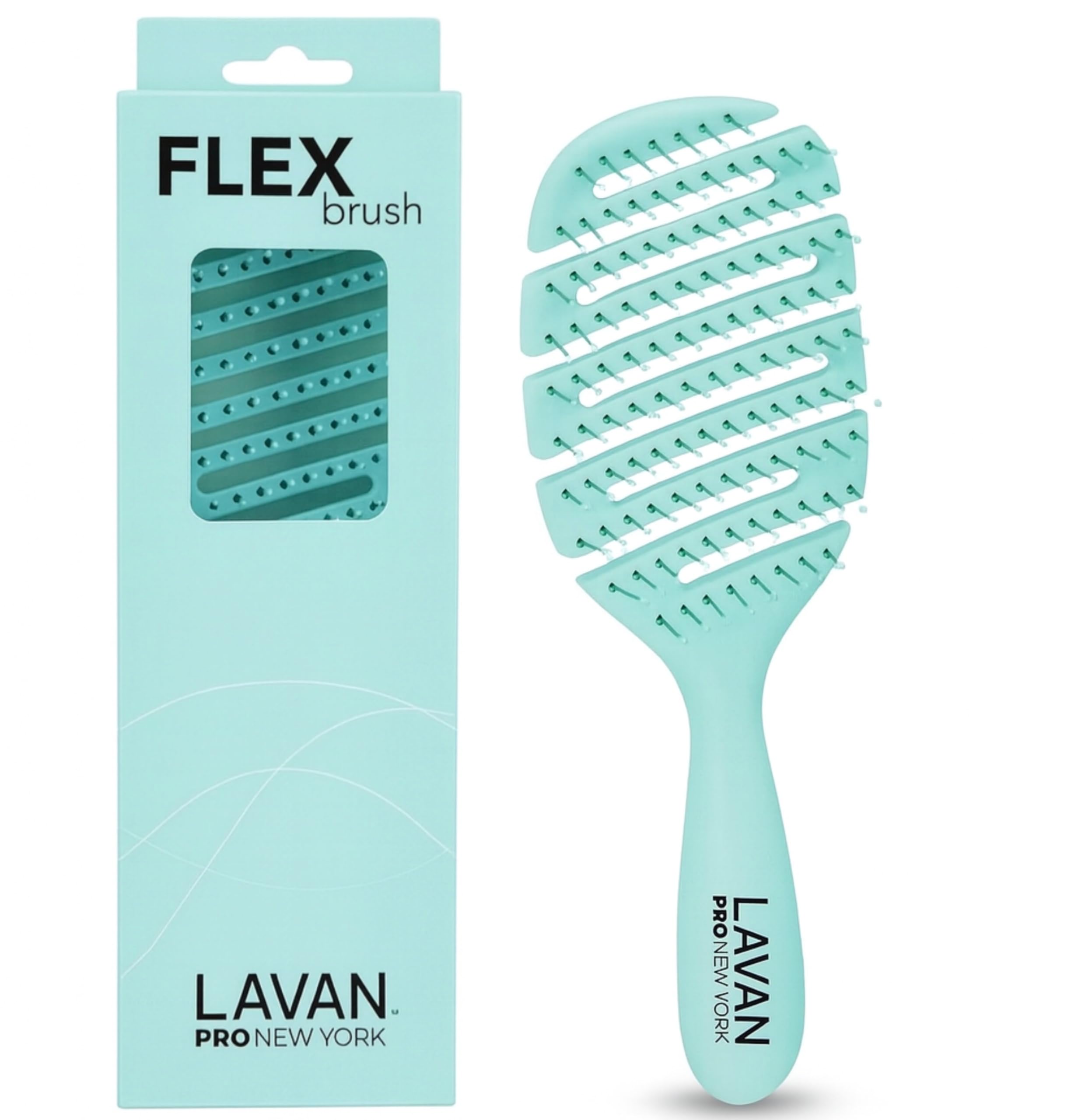 LAVANPRO New York Cepillo Desenredante Flexible Turquesa para cabello suave