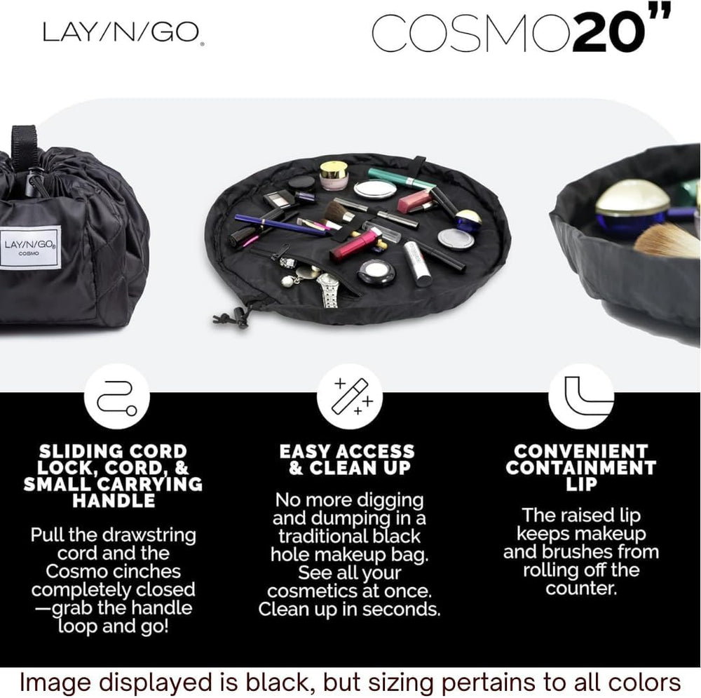 Lay-n-Go Cosmo ideal para viajes y uso diario como organizador práctico.