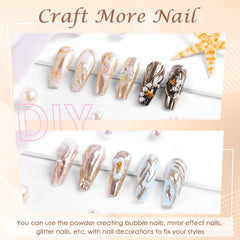 Laza polvo cromado uñas brillo-reflejo: ideal para destacar diseños.