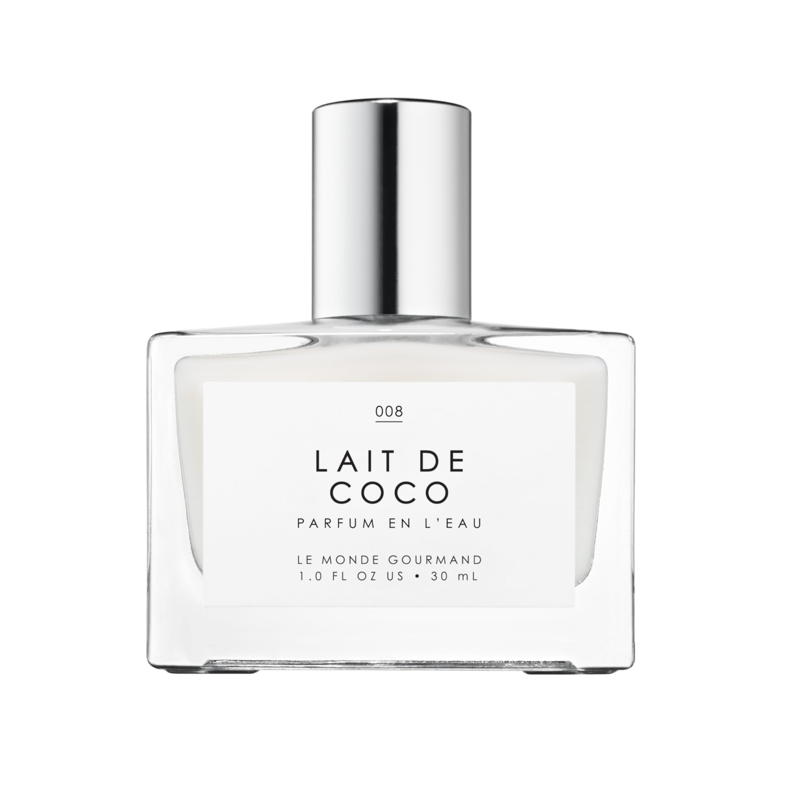 Frasco de Le Monde Gourmand Lait de Coco, aroma cremoso para uso diario.