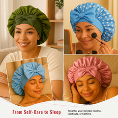 Gorro LEADUWAY con forro suave que cuida el cabello mientras descansas.