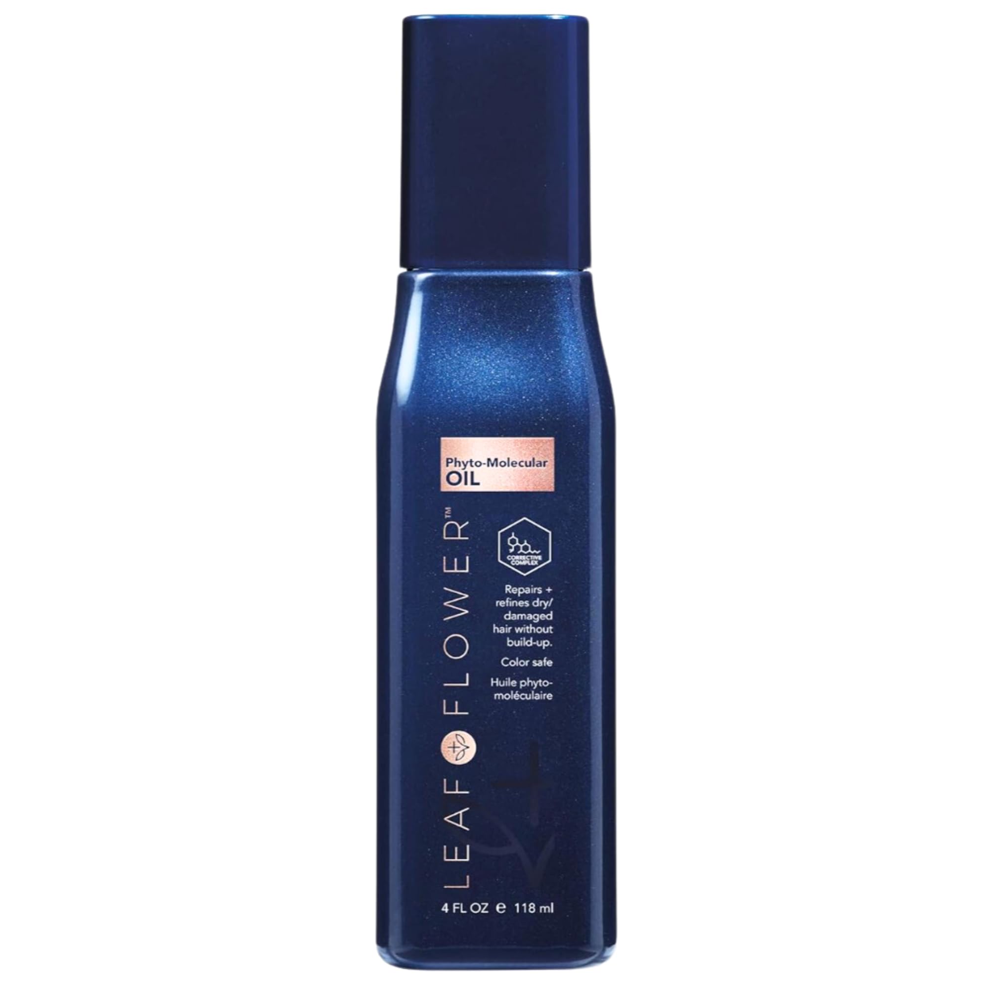 Leaf & Flower Aceite Fito-Molecular: botella visible y beneficio de brillo y suavidad