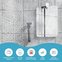 LeaOcaao espejo-ducha tamaño 67x55, vista amplia para detalle facial