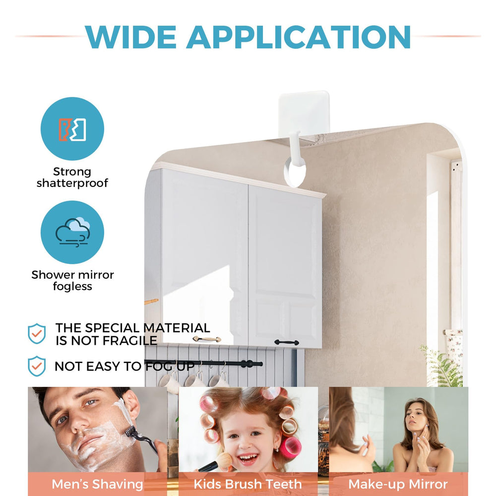 LeaOcaao espejo-ducha vidrio irrompible, diseño duradero