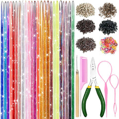 LEDIZE mechones brillo 9600 puntas: añade brillo festivo al peinado.