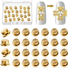 Colgantes giratorios Leelosp para uñas en oro, ideal para manicura creativa.