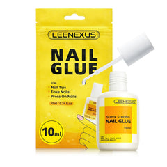 LEENEXUS pegamento de uñas con brocha fina para aplicación precisa y duradera.