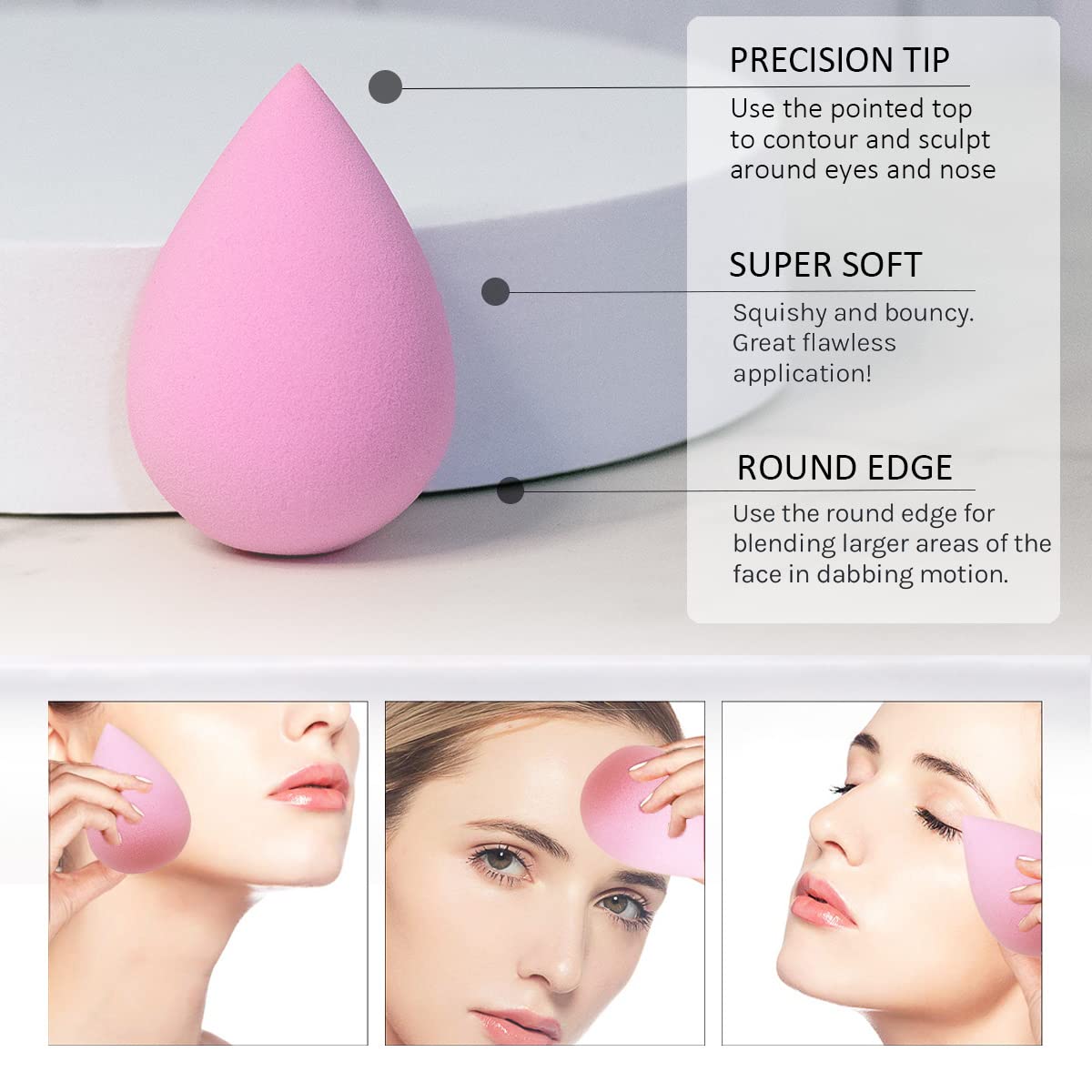 Leeshine esponjas maquillaje uso multiusos para bases, cremas y polvos