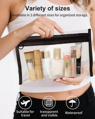 Leevanoo bolsas cosméticos transparentes con cierre resistente, ideal para viajar.