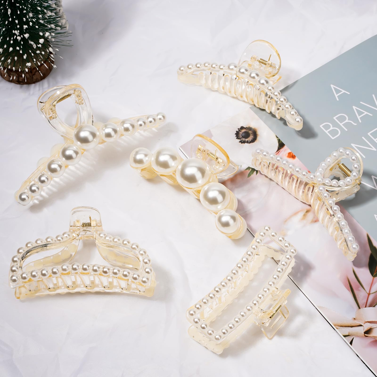 Pinza de Leezmark para mujeres con perlas, añade un toque de elegancia diaria.