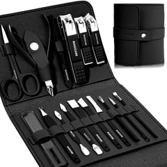 Set de manicura Leipple de 16 piezas para uñas fuertes y cuidadas.