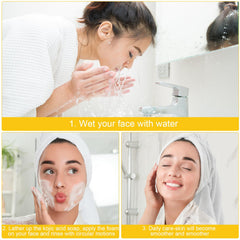 Lemon Turmeric Soap 3pc pack packaging highlights travel-friendly bar.