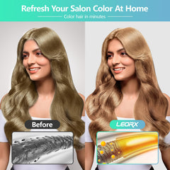Resultado de color intenso y brillo natural con leorx 3 en 1.