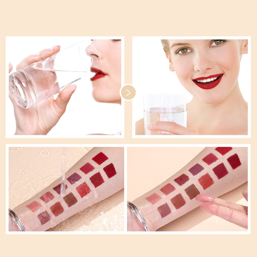 Aplicación suave en labios con labial líquido mate lepke de textura ligera.