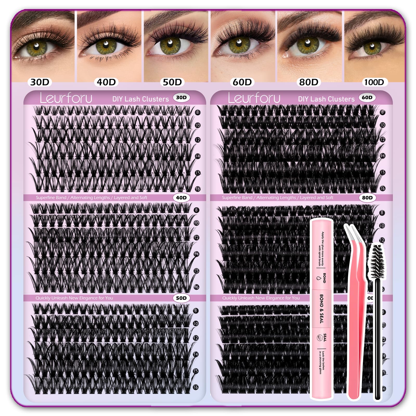 Kit de racimos Leurforu, 708 piezas, para looks diarios y naturales