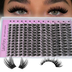 Leurforu pestañas agrupadas naturales 10-18 mm para un look suave