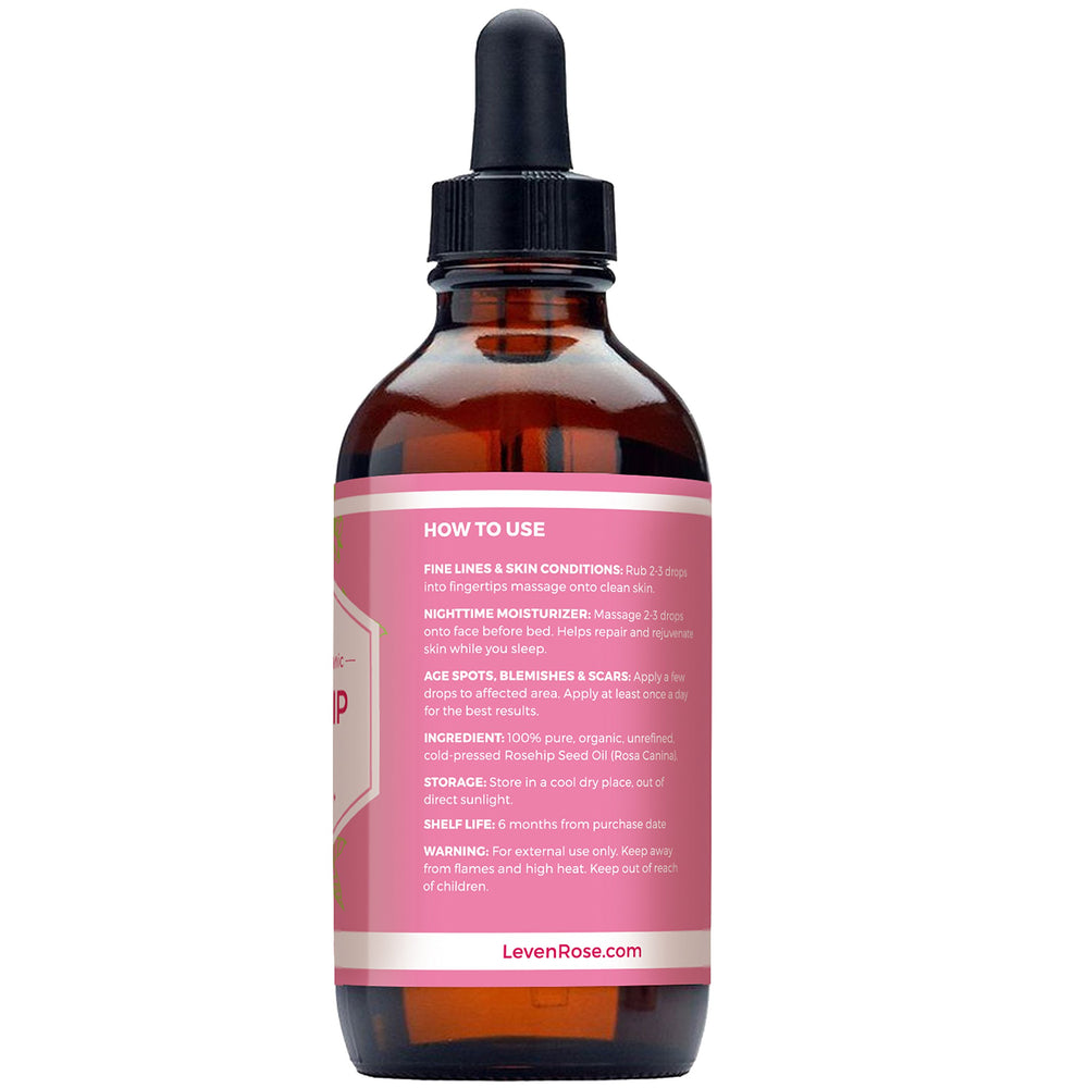 Leven Rose rosa mosqueta para cabello, brillo y sedosidad