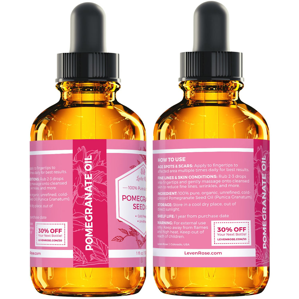 Leven Rose Pomegranate Oil on scalp provides nourishing care and dryness relief.