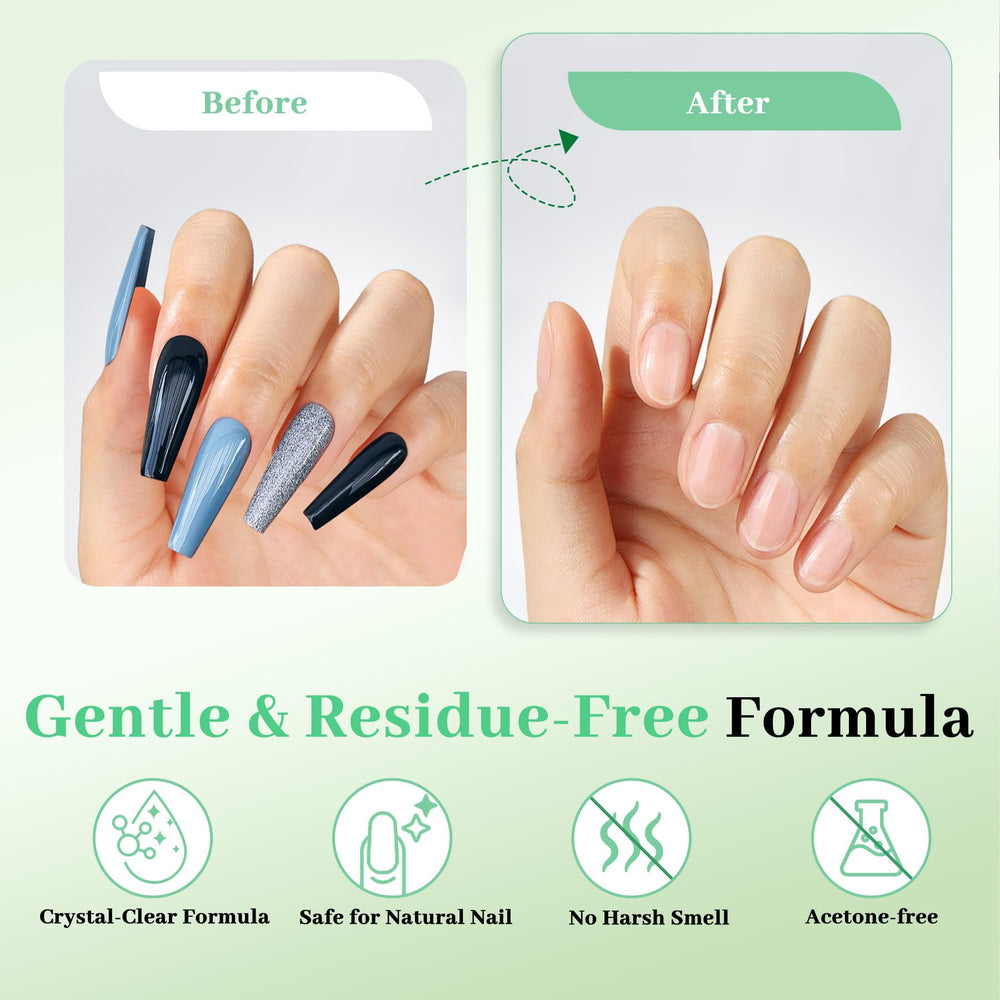LEYKOSH remover de uñas en segundos deja uñas limpias sin residuos