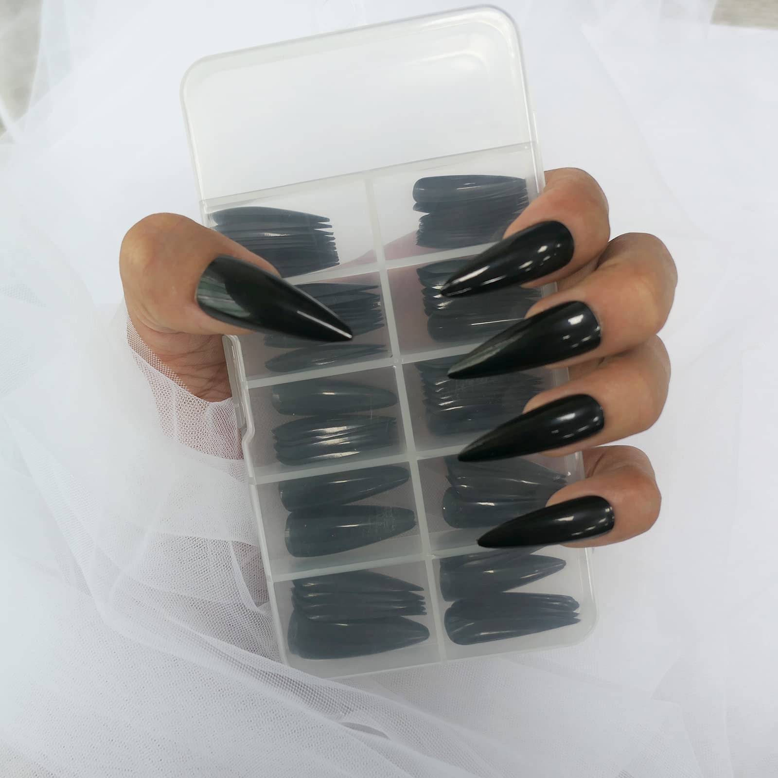 Lifextol caja de 100 uñas postizas lista para usar por principiantes