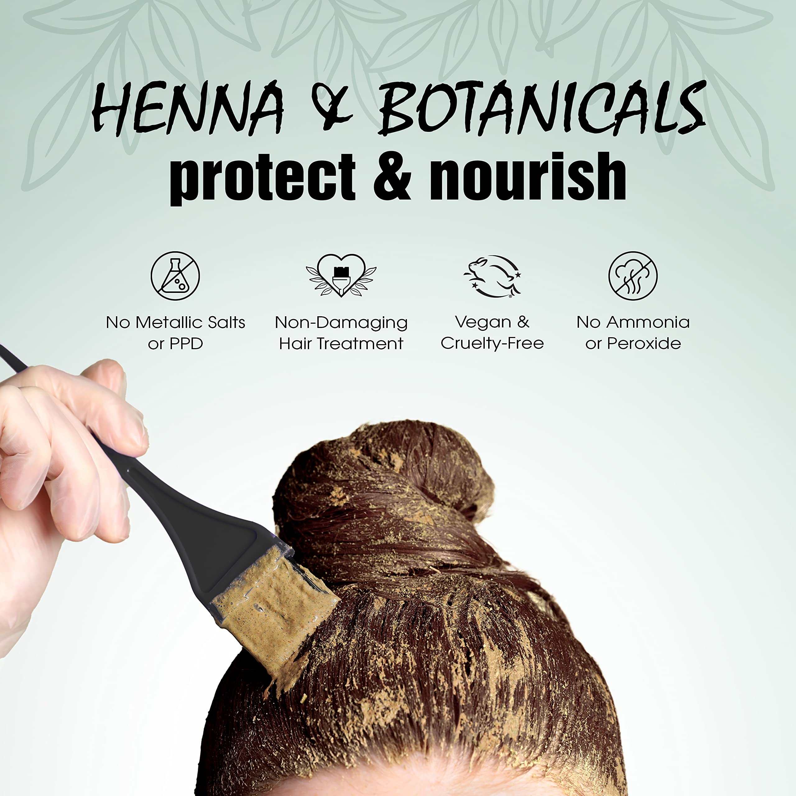 Aplicación casera con Light Mountain Henna Color para cabello