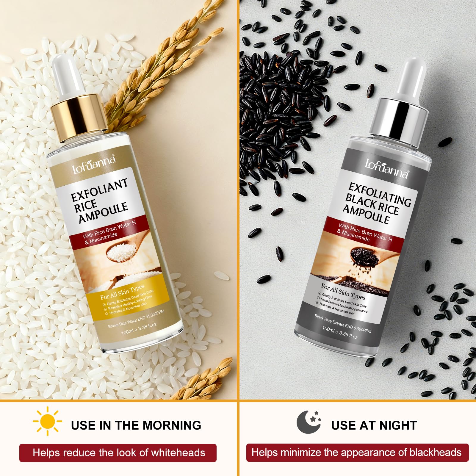 Liiutry Glow Rice Ampoule Duo: arroz blanco y sus beneficios de hidratación