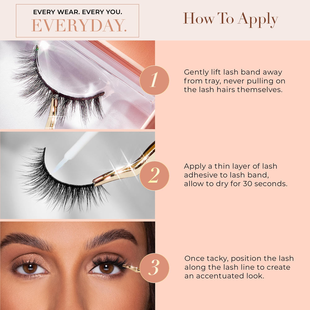 Pestañas Lilly Lashes Visón Sintético Wispy con acabado lujoso y cruelty-free.