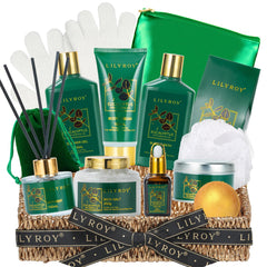 Cesta Lily Roy con spa 15 piezas, lista para regalar y disfrutar en casa