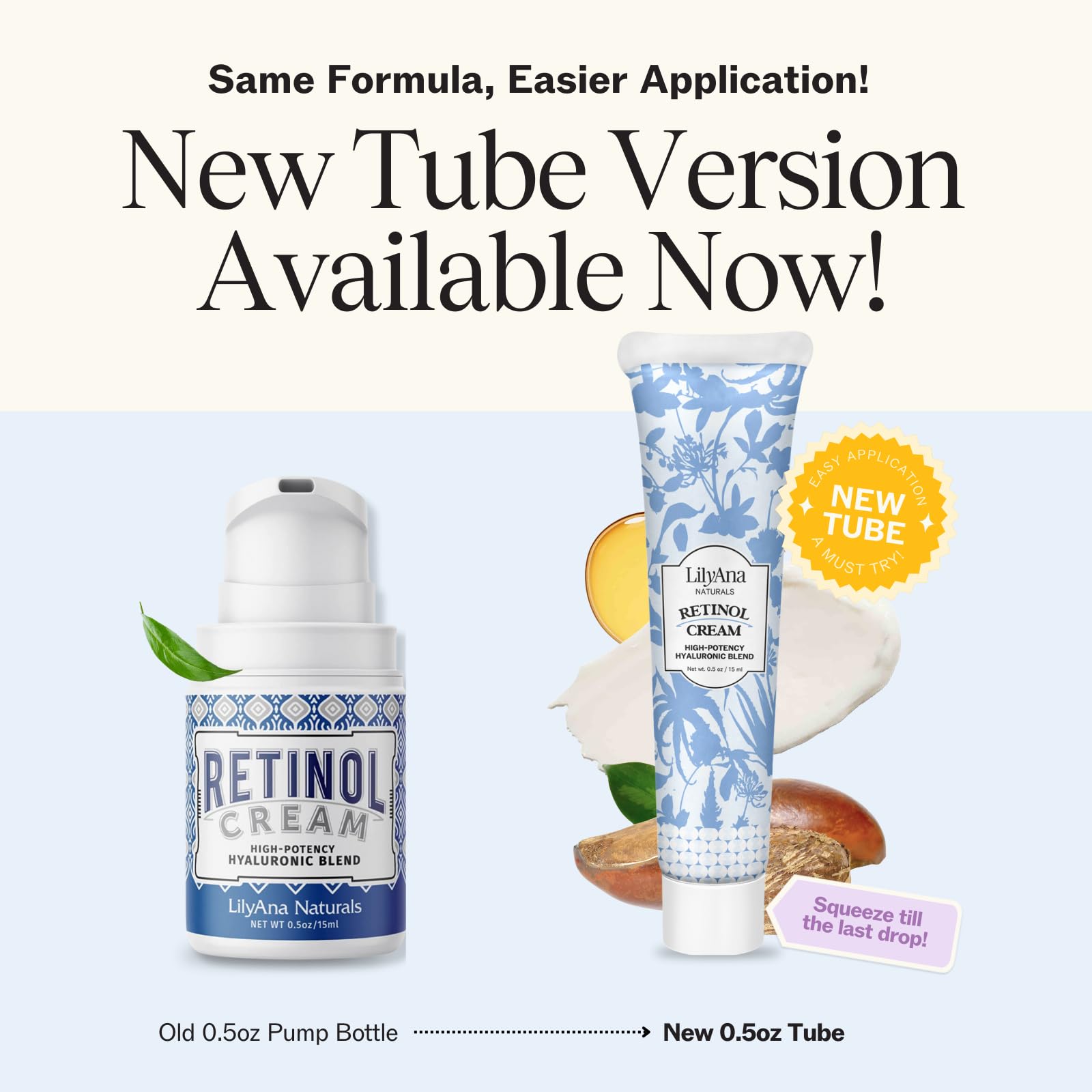 LilyAna Naturals crema retinol para cuello y rostro, ayuda a suavizar líneas.