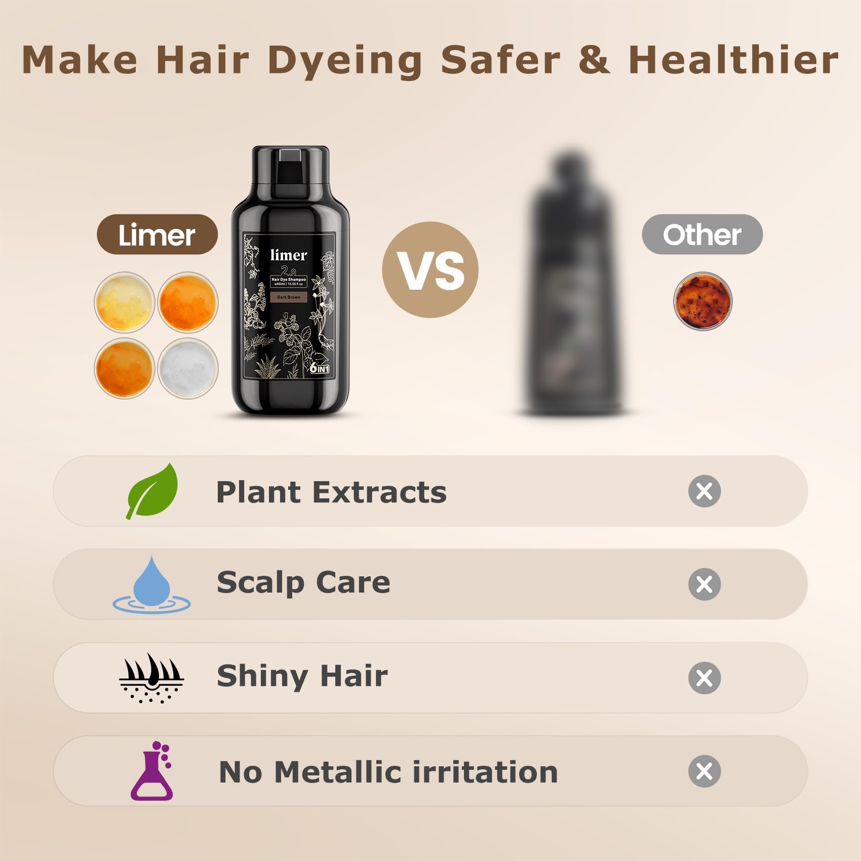 Limer champú-tinte brillo natural en cabello suave.