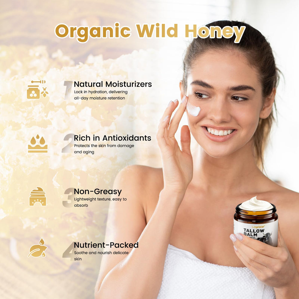 Aplicación en rostro con Lingmeier bálsamo para hidratación suave.