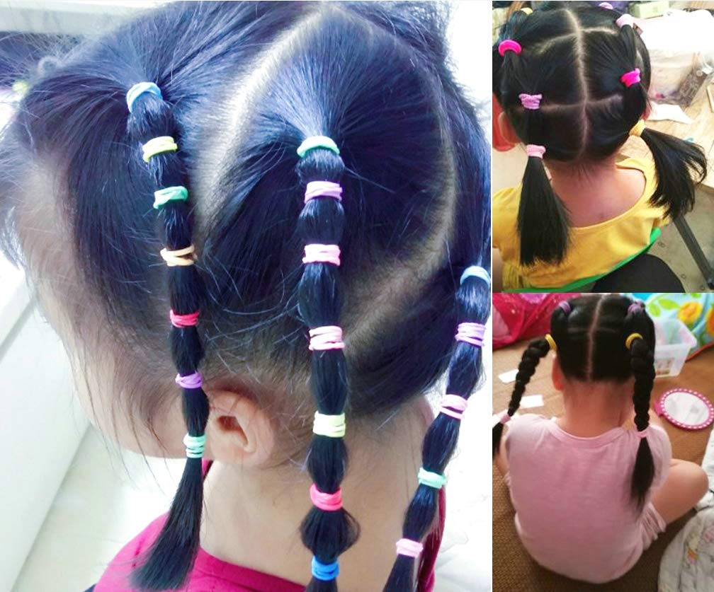 Lintopos cintas de pelo multicolor para niñas, con elasticidad que mantiene el cabello sujeto.